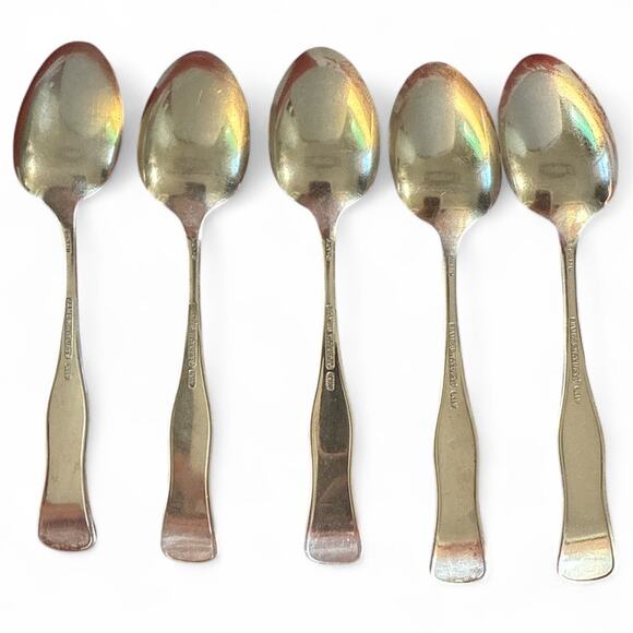 Set (5) James W. Tufts XIV Silver Plated Demitasse Teaspoons –  (c.1880–1895) - Picture 3 of 4